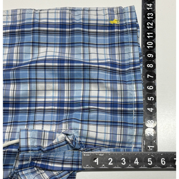 Polo Ralph Lauren Swim Trunks XL Blue White Plaid Mesh Lined Actual 40X5 Preppy - Picture 4 of 8
